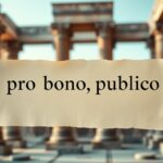 Łacińskie wyrażenie pro bono co to znaczy na tle starożytnych kolumn